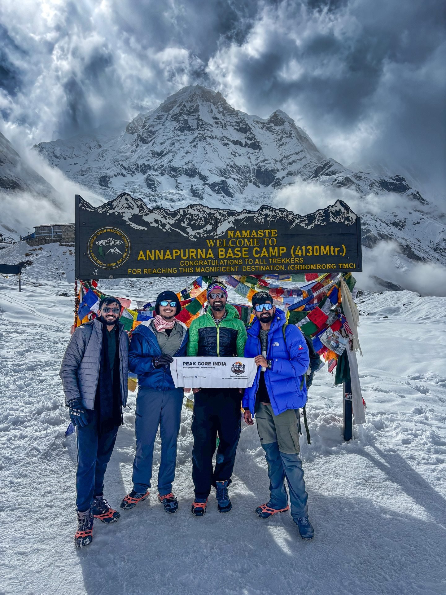 Peak Core India Summit Team at Annapurna Signboard